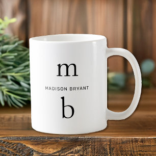 Minimale Monogramm-Tasse Kaffeetasse