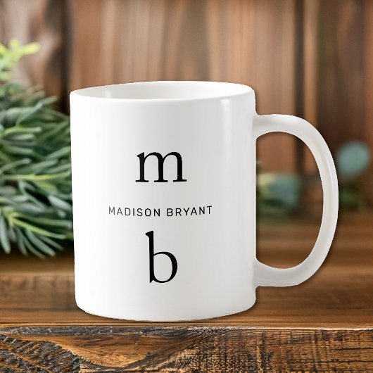 Minimale Monogramm-Tasse Kaffeetasse