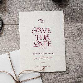 Minimale Monogramm-Tiefburgunder-Script-Hochzeit Magneteinladung