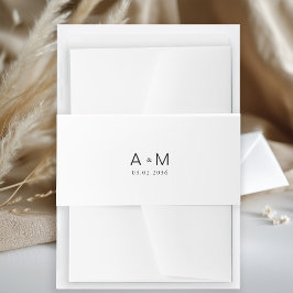 Minimale Monogramm weiß Einladungsbanderole