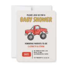 Minimale Monster-Truck-Rote-Baby-Party