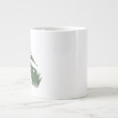 Minimale Monstera-Blatt-Grün-Monogramm Jumbo-Tasse (Vorderseite)