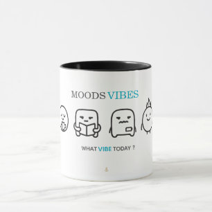 Minimale „Moods Vibes“ Süße Linienkunst T-Shirt Tasse