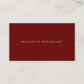 Minimale Museumsmitte Front und Back Two Business Visitenkarte (Vorderseite)