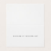 Minimale Museumsmitte Front und Back Two Business Visitenkarten (Außenseite Aufgefaltet)