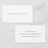 Minimale Museumsmitte vorne und hinten zwei Visitenkarte (Vorne/Hinten)