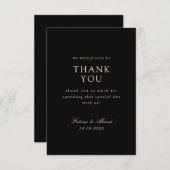 Minimale muslimische Schwarze Hochzeit Dankeskarte (Vorne/Hinten)