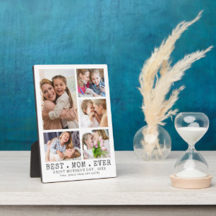 Minimale Müttertag BESTE MUM DER WELT Foto-Collage Fotoplatte