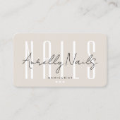 Minimale Nail Tech Manicurist Sand Ernennung Visitenkarte (Vorderseite)