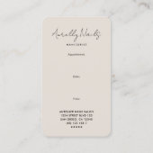 Minimale Nail Tech Manicurist Sand Ernennung Visitenkarte (Rückseite)