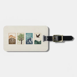 Minimale Natur-Set – Berg- und Baum-Kunst Gepäckanhänger