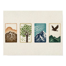 Minimale Natur-Set – Berg- und Baum-Kunst