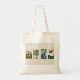 Minimale Natur-Set – Berg- und Baum-Kunst Tragetasche