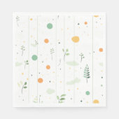 Minimale Nature-Inspiriert Punkte und Blätter Serviette (Vorderseite)