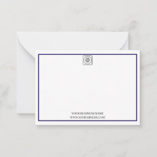 Minimale Navy-Blau-Geschäftslogo-Notizkarte Mitteilungskarte