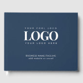 Minimale Navy Blue Business Company Logo Gästebuch (Vorderseite)
