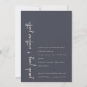 Minimale Navy Blush Black Moderne Script-Verlobung Einladung (Vorderseite)