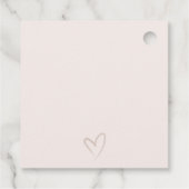 Minimale Navy Blush Black Script Typografy Wedding Geschenkanhänger (Rückseite)