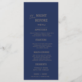 Minimale Navy Probe Abendessen am Vorabend Menükarte