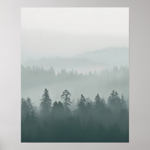 Minimale Nebelwald-Wandkunst Poster