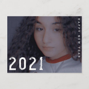 Minimale Neujahrs-Fotokarte 2021 Postkarte