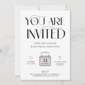 Minimale neutrale Farben Elegantes Business-Event Einladung (Vorderseite)