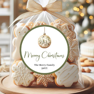 Minimale neutrale Weihnachts-Familienname Runder Aufkleber