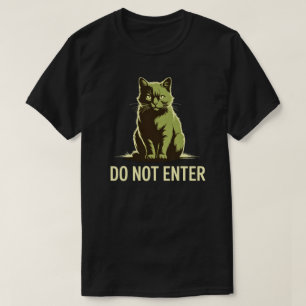 Minimale 'Nicht betreten'-Void-Katze-Illustration T-Shirt