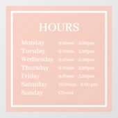 Minimale Öffnungszeiten Rosa Fensterklammer Fensteraufkleber (Blatt)