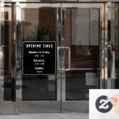 Minimale Öffnungszeiten schwarz Fensteraufkleber (Büro Tür)