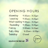 Minimale Öffnungszeiten Transparente Fensterklamme Fensteraufkleber (Blatt 3)