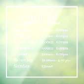 Minimale Öffnungszeiten Transparenter Fensteraufkl Fensteraufkleber (Blatt 3)