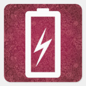 Minimale Öko Batterien Quadratischer Aufkleber (Vorderseite)