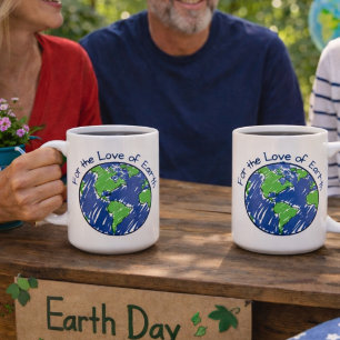 Minimale Öko-Blau Für die Liebe zur Erde Geschenk Kaffeetasse