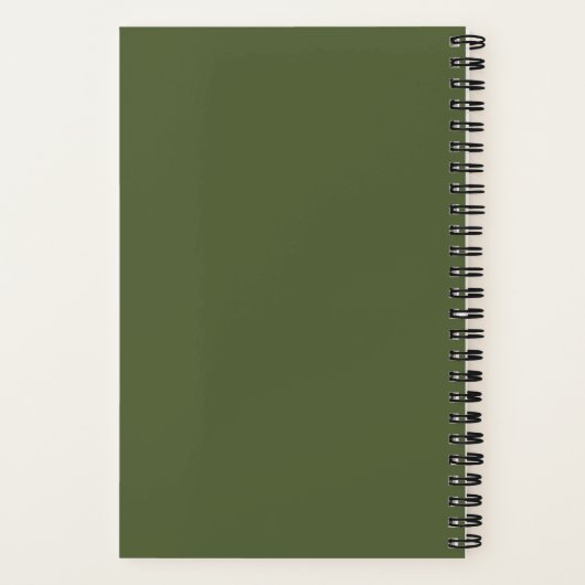 Minimale Olive Black Classic Monogramm Notizblock (Rückseite)