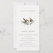 Minimale Olive Branch Foliage Paare Dusche laden e Dankeskarte (Vorderseite)