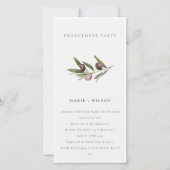 Minimale Olive Branch Foliage Verlobung einladen Dankeskarte (Vorderseite)