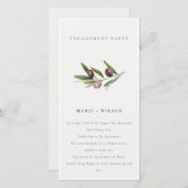 Minimale Olive Branch Foliage Verlobung einladen Dankeskarte (Vorne/Hinten)