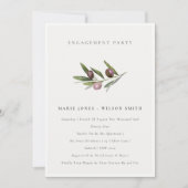 Minimale Olive Branch Foliage Verlobung einladen Dankeskarte (Vorderseite)