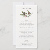 Minimale Olive Branch Foliage Wedding Menu Card Dankeskarte (Vorderseite)
