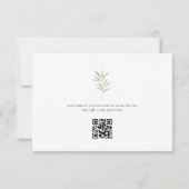 Minimale Olive Branch Wedding RSVP Card Karte (Rückseite)