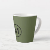 Minimale Olive Green Black Classic Monogramm Milchtasse (Rechte Ecke)
