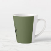 Minimale Olive Green Black Classic Monogramm Milchtasse (Rechts)
