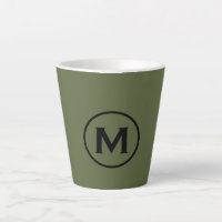 Minimale Olive Green Black Classic Monogramm