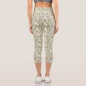Minimale Olivenzweig-Muster Capri Leggings (Rückseite)