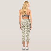Minimale Olivenzweig-Muster Capri Leggings (Rückseite)