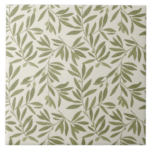 Minimale Olivenzweig-Muster Fliese
