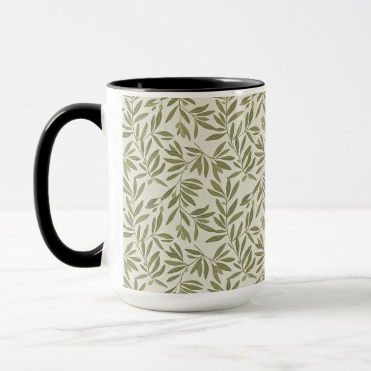Minimale Olivenzweig-Muster Tasse (Links)