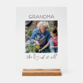 Minimale Oma, der Mittelpunkt von Allem Foto Acryl Acrylschild (Vorderseite)