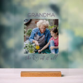 Minimale Oma, der Mittelpunkt von Allem Foto Acryl Acrylschild (Neutral)